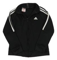 Černá sportovní propínací mikina s logem Adidas