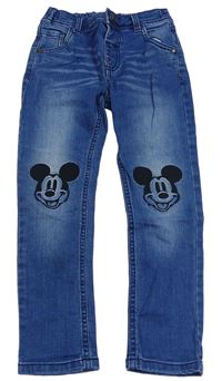 Modré skinny rifle s Mickeym Disney