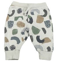 Bílo-khaki-šedé vzorované tepláky M&S