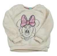 Svetlobéžová chlpatá mikina s Minnie zn. Disney