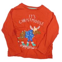 Červené tričko so sobom M&S