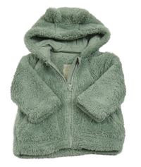 Světlekhaki chlpatá prepínaci mikina s kapucňou