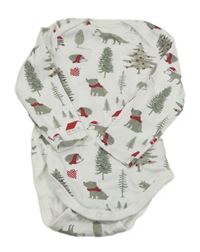 Bílé body se stromy a zvířaty C&A