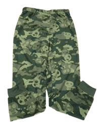 Khaki army plyšové pyžamové kalhoty s lebkami Primark