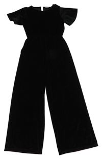 Černý sametový třpytivý kalhotový overal F&F