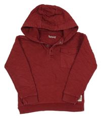 Červená prešívaná mikina s kapucňou Nutmeg