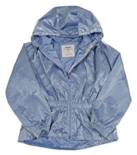 Svetlomodrá metalická šušťáková jarná bunda s kapucňou Primigi