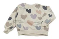 Smotanová mikina so srdiečkami a nápismi Zara