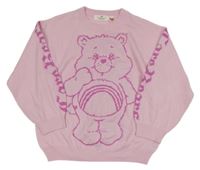 Svetloružový sveter s medvedíkom H&M