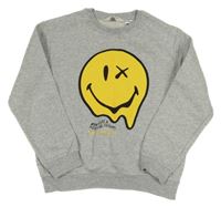 Sivá mikina so smajlíkom H&M