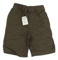 Nové - Hnědé lněné 3/4 kalhoty Next