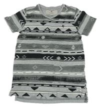 Šedo-černé vzorované tričko Garcia