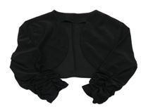 Černé bolérko s nařasenými rukávy