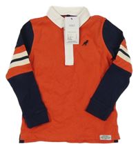 Nové - Červeno-tmavomodré polo tričko s dinem M&S