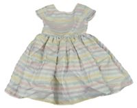 Pastelově barevno-strieborné pruhované šaty Kiki&Koko