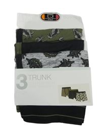 Nové - 3x boxerky s dinosaury - khaki + černé + šedé Dunnes