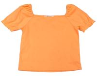 Neónově oranžové crop tričko zn. H&M