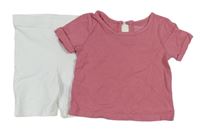 2set - Ružové tričko + biele kraťasy