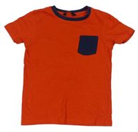 Červeno-tmavomodré tričko s vreckom George