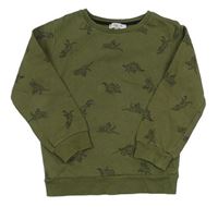 Khaki mikina s dinosaurami Urban