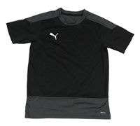 Černo-šedé funkční sportovní tričko s logem Puma