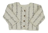 Smetanový bavlněný zateplený kabátek s kvietkami George