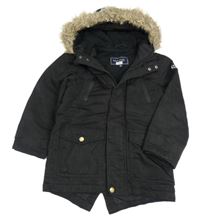 Černá šusťáková zimní bunda s kapucí Maine