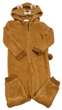 Medová chlupatá kombinéza s kapucí - lev La Redoute