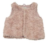 Svetloružová kožušinová podšitá vesta H&M