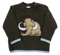 Hnedý žinylkový sveter s mamutem C&A