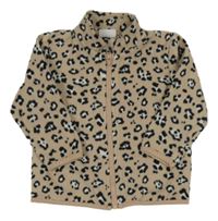 Béžovo-bielo-čierna vzorovaná fleecová prepínaci mikina F&F