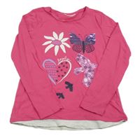 Tmavoružové tričko s obrázkami Kids