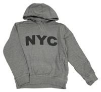 Sivá mikina s nápisom a kapucňou Next