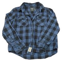 Tmavošedo-modrá kockovaná košeľa H&M