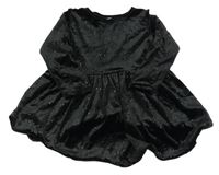 Čierne zamatové šaty so trblietkami Zeeman