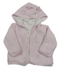 Světlerůžový propínací podšitý svetr s kapucí Matalan