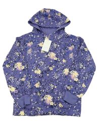 Nové - Fialová mikina s kytičkami a kapucí Leigh Tucker