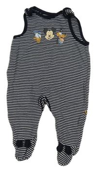 Tmavomodro-bílé pruhované dupačky s Mickeym C&A