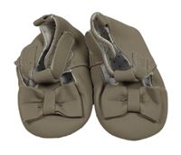 Béžové koženkové cápačky s mašlou Matalan vel. 16