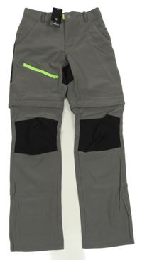 Nové - Šedo-černé softshellové outdoorové kalhoty RockTrail 