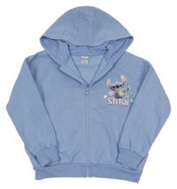 Modrá prepínaci oversize mikina so Stitchem a kapucňou George