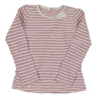 Ružovo-biele pruhované tričko s mašlou Breeze