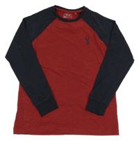 Tmavočerveno-tmavomodré tričko Next