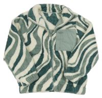 Modro-biela vzorovaná chlpatá bunda Page one young