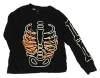 Čierne tričko s kostlivcem Lupilu