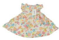 Nové - Biele plátenné šaty s plameňáky a kvetmi LC Waikiki