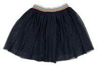 Tmavomodrá trblietavá tylová sukňa H&M