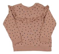 Staroružová mikina so srdiečkami a volánikmi H&M