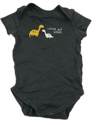 Tmavosivé body s dinosaurami C&A