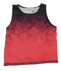 Ružovo-čierny vzorovaný športový crop top Ergeenomix